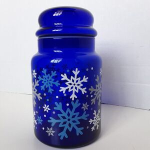 Vintage Blue Candy/ Cookie Jar Made in USA 6.5in Tall